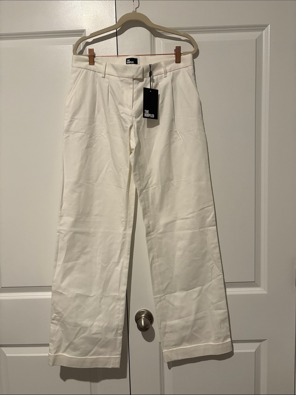 The Kooples  Cream Wide-Leg Dress Trousers
